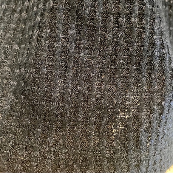 Anthropologie Blue Waffle Knit V Long Sleeve Neck Top Medium - Picture 7 of 10